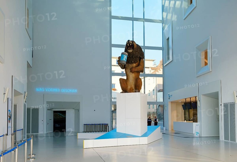 Entrance hall with Lowenbrau lion figure