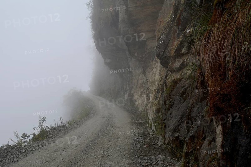 Death Road in fog