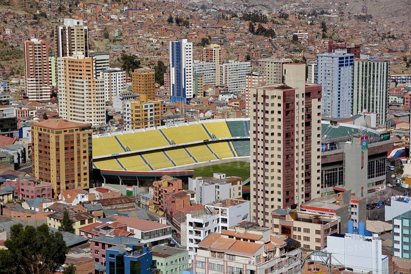 Skyscrapers and Estadio Hernando Siles stadium