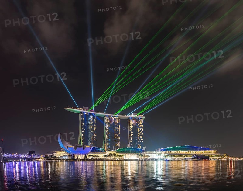 Laser show at the Marina Bay Sands Hotel