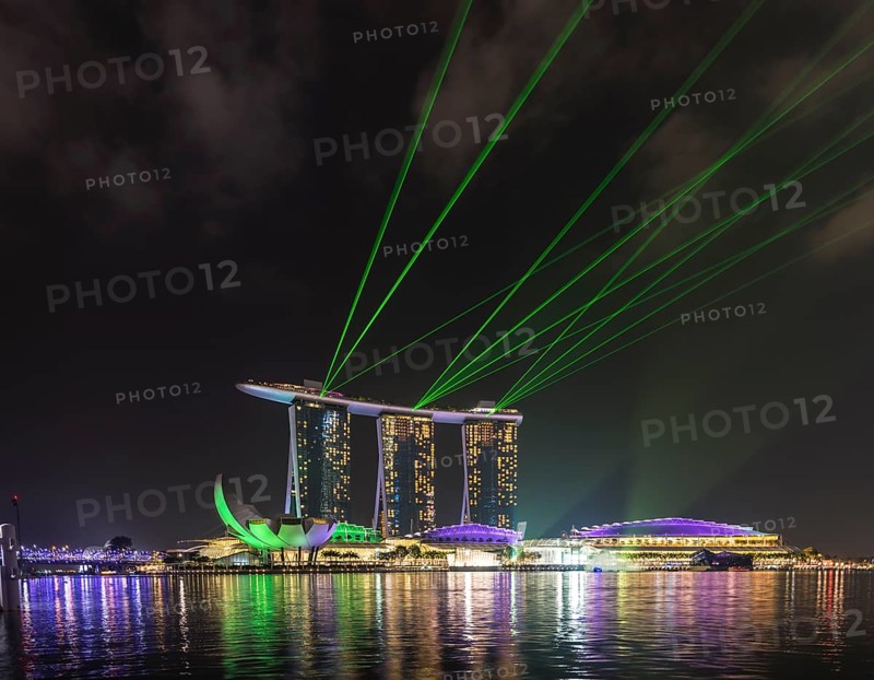 Laser show at the Marina Bay Sands Hotel