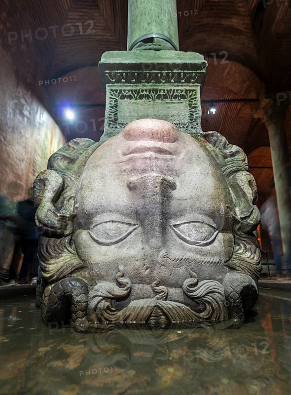 Upturned Medusa's Head as a column base