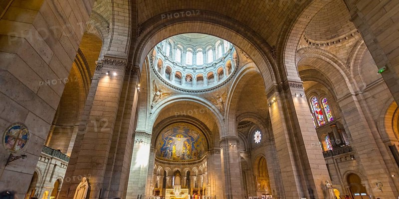Interior arches of the Basilica of Sacre Coeur