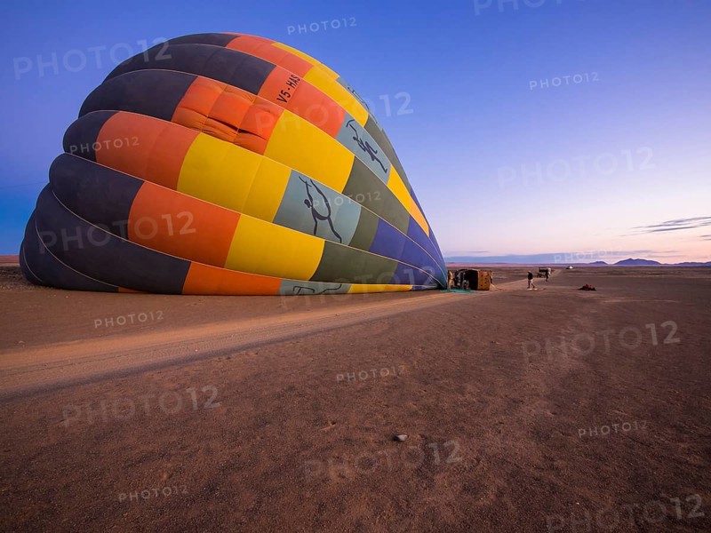 Hot air balloon being filled with air