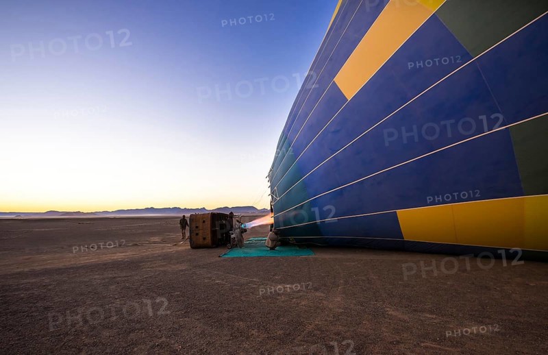 Hot air balloon being heated up