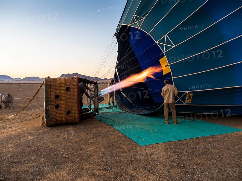Hot air balloon being heated up