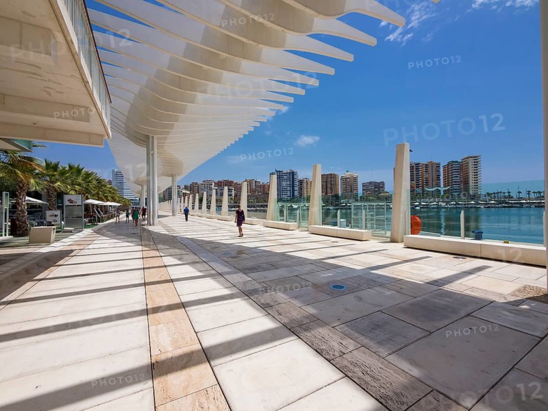 Promenade at the marina of Malaga