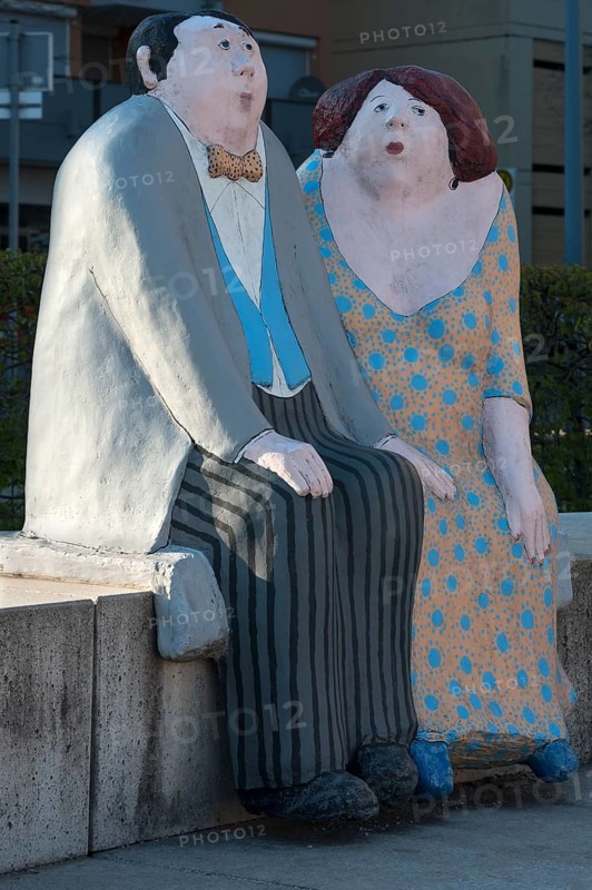 Colorful fountain figures by the German sculptor Karl-Heinz Richter