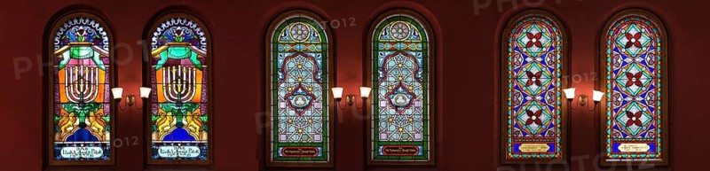Coloured stained glass windows