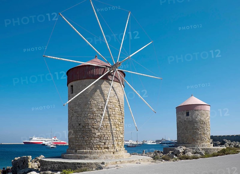 Windmills at Mandraki Harbour