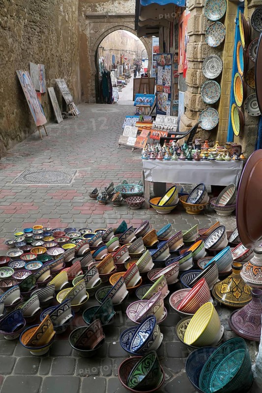 Pottery in streets of Essaouira