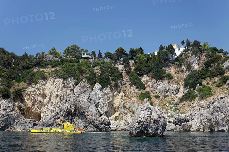 Cliffs and a glass bottom boat