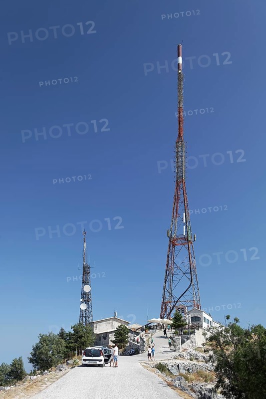 Telecommunications antenna on Mount Pantokrator