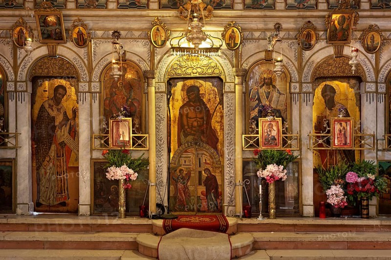 Greek Orthodox altar in the monastery church