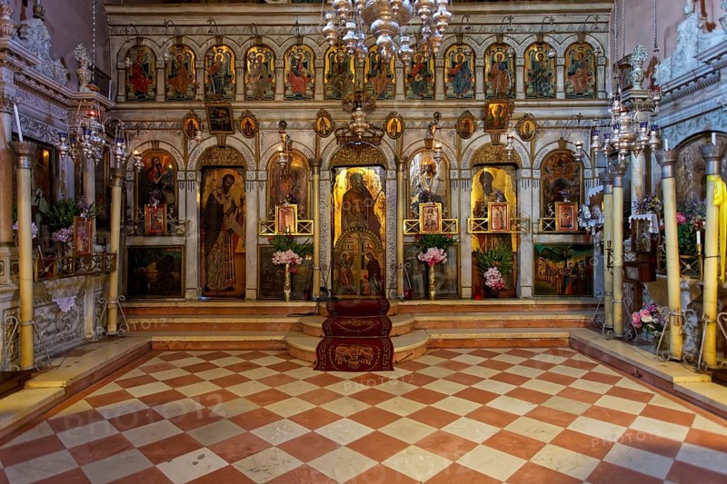 Greek Orthodox altar in the monastery church
