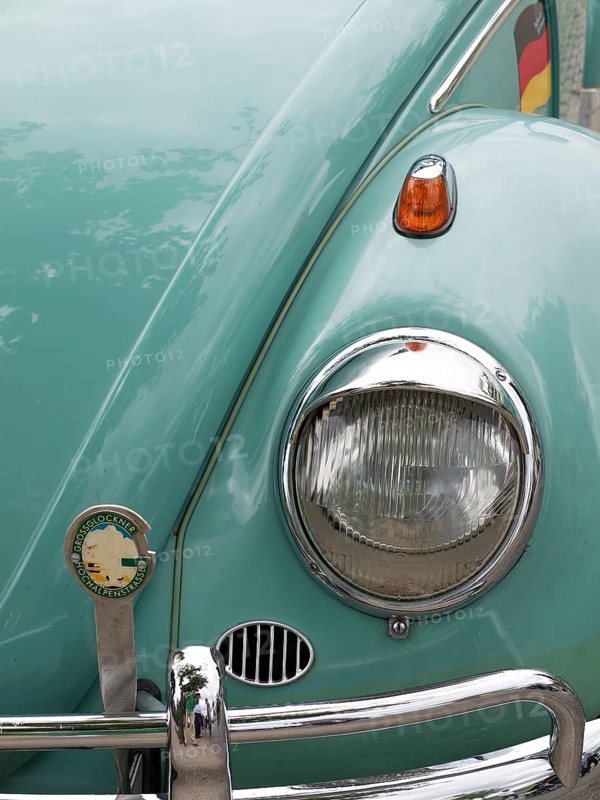 Fender with headlight of a VW Beetle vintage fifties