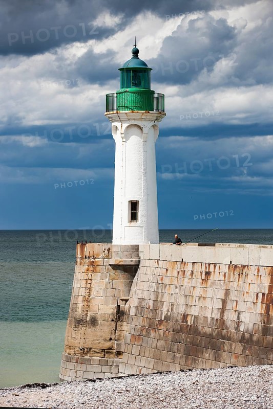Lighthouse on the coast at Saint-Valery-en-Caux
