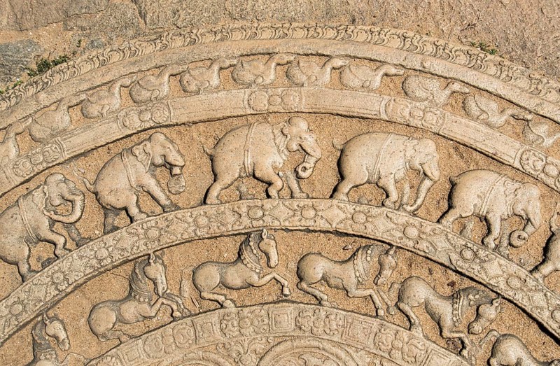 Sandakada Pahana or moon-stone slab