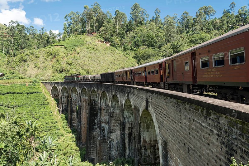 Train on Nine Arches Bridge near Ella