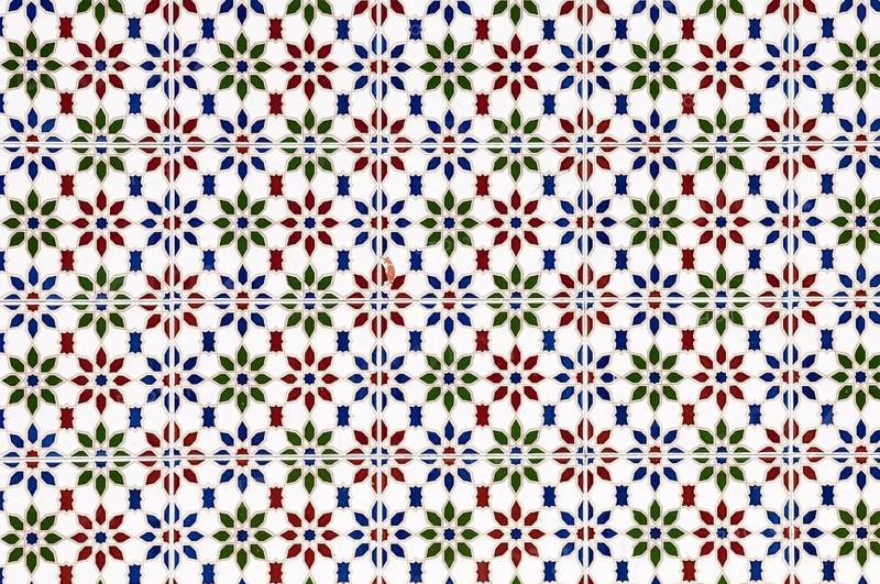 Ornate tiled wall mosaics