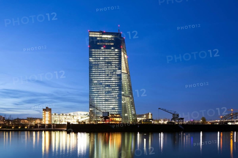 European Central Bank at dusk