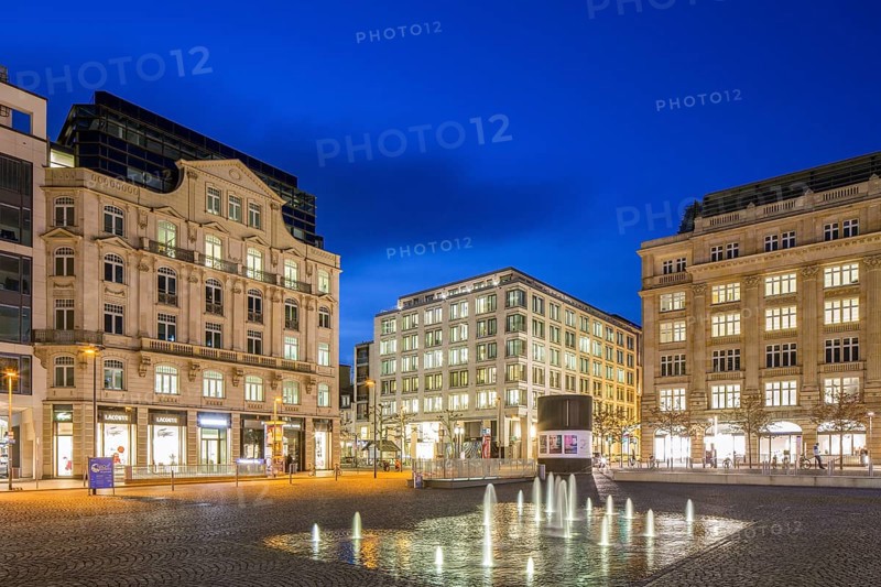 Office and commercial buildings at dusk