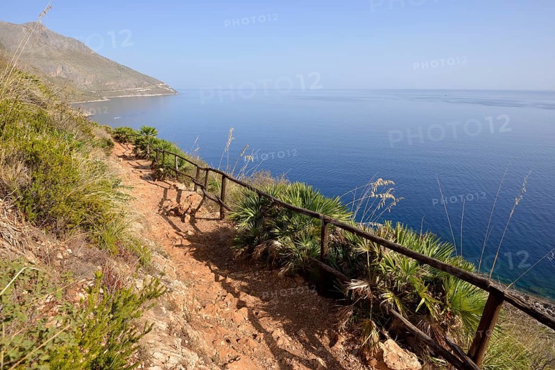 Hiking trail along coast