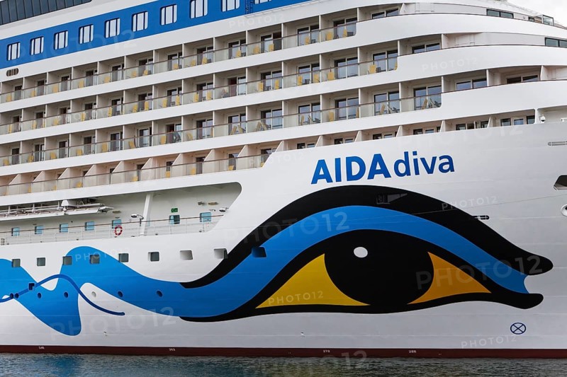 AIDA logo on the AIDAdiva cruise ship