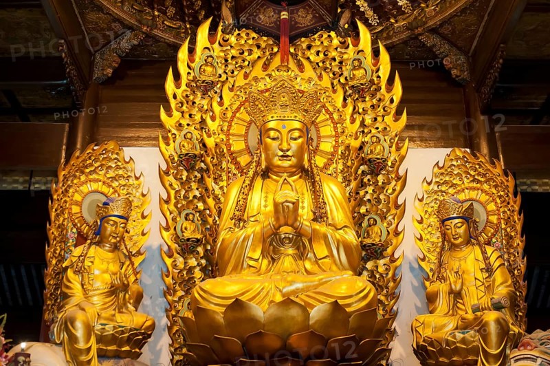 Three golden Buddhas