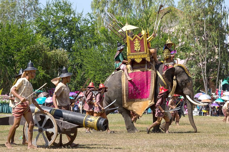 War elephant and cannon at the Elephant Festival