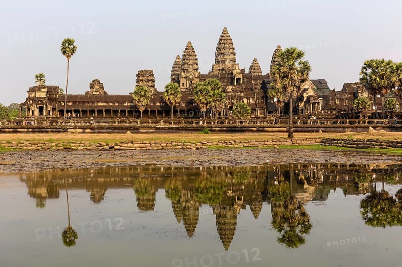 Angkor Wat Temple reflected in northern pond
