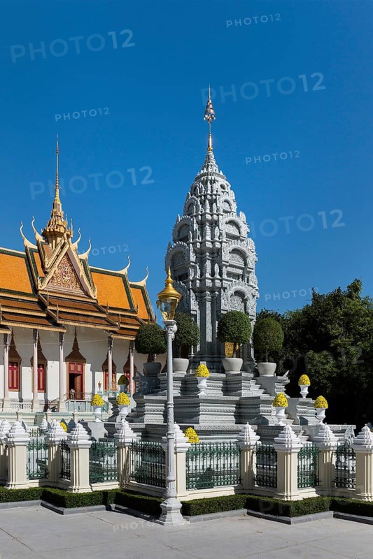 Stupa of Princess Kantha Bopha in front of the Silver Pagoda in the Royal Palace District