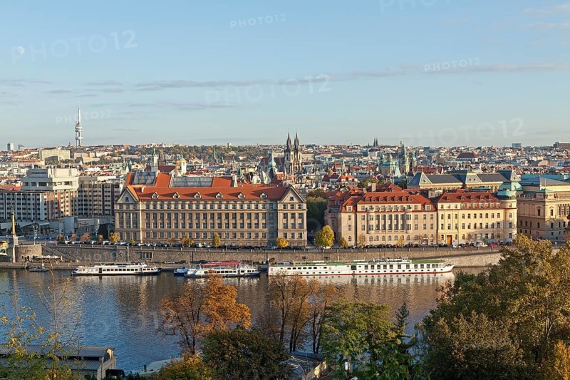 View from the Letna hill of the historic centre