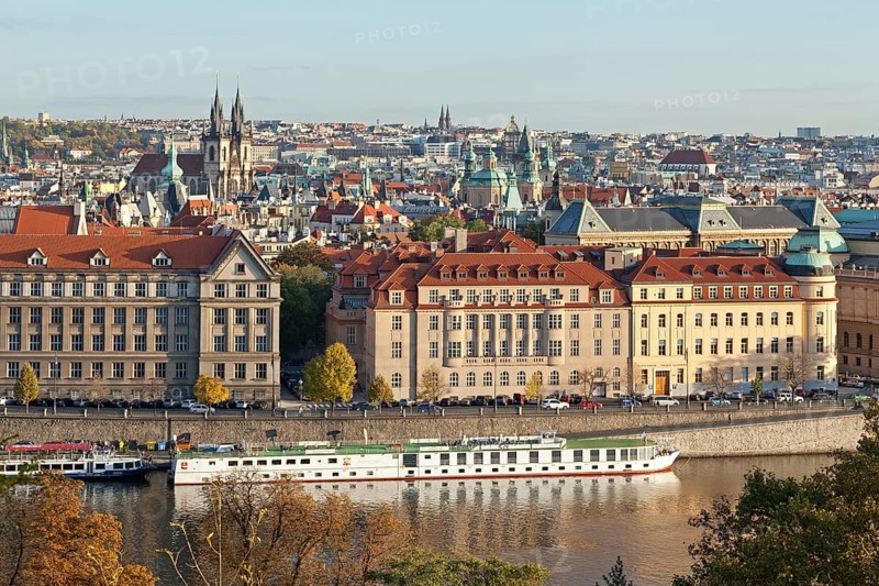 View from the Letna hill on the historic centre