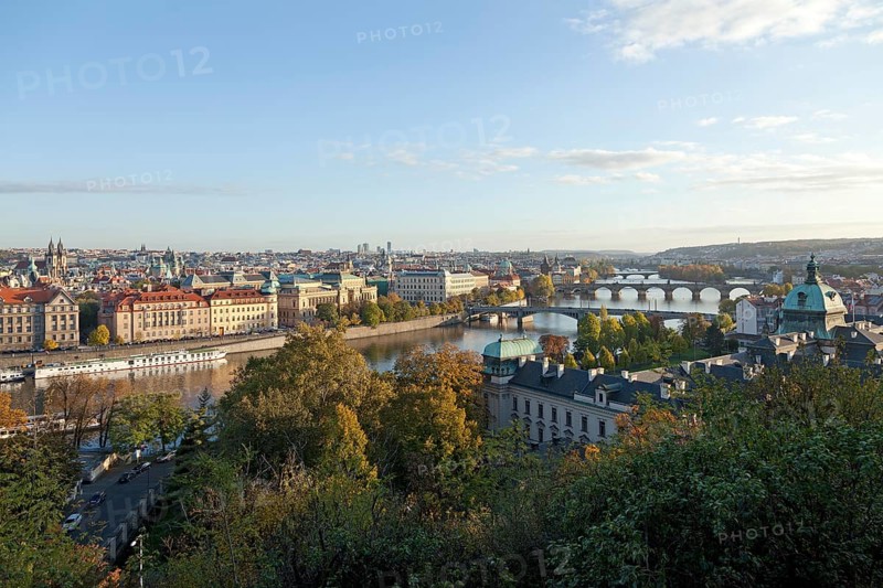 iew from the Letna hill on Moldova and bridges