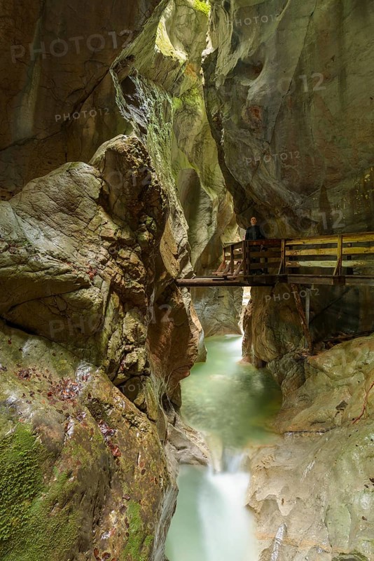 Gorge in the rock with watercourse