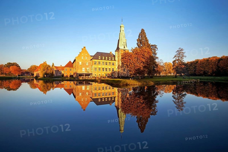 Raesfeld Moated Castle reflected in the water