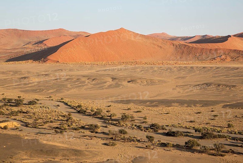 Arid plains and dry riverbed of the Tsauchab river at the edge of the Namib Desert