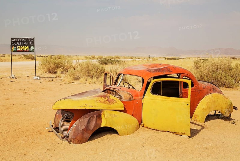Abandoned vintage car at the hamlet of Solitaire between Sawakopmund and Sesriem at the edge of the Namib Desert