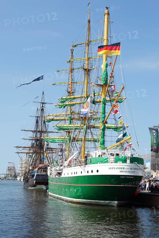 Hospitality ship Alexander von Humboldt II in the Neuer Hafen harbour at the Sail 2015 festival