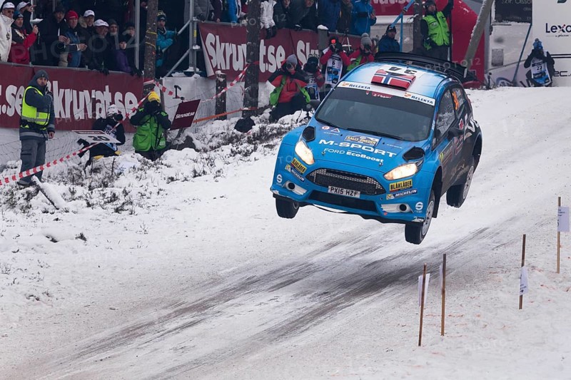 Rally car in flight