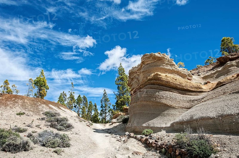 Hiking path to the Paisaje Lunar pumice columns near Vilaflor