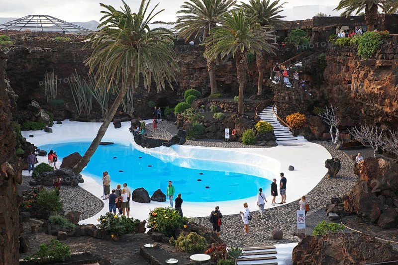 Swimming pool in lava cave