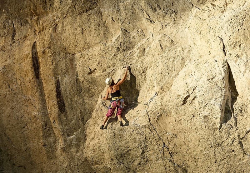 Woman climbing