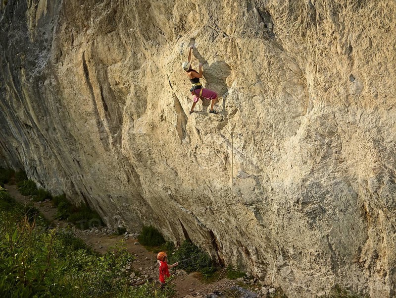 Woman climbing