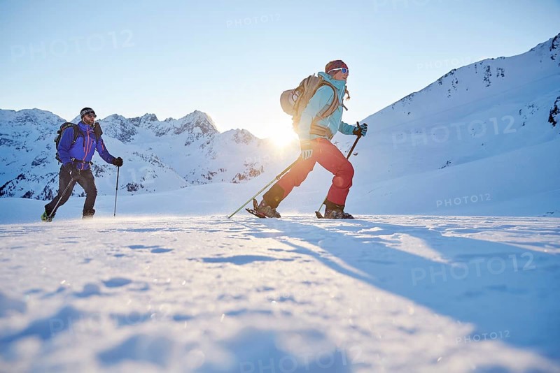 Two ski tourers during ascent