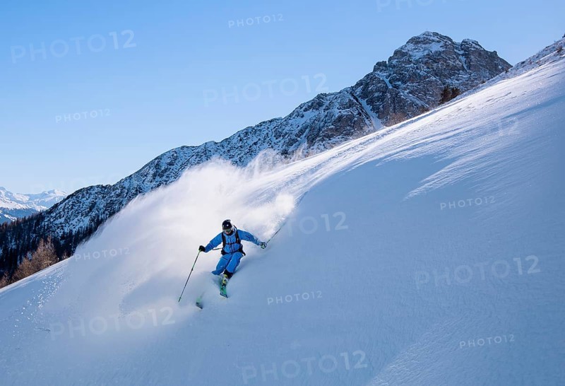 Freerider off-piste in deep snow