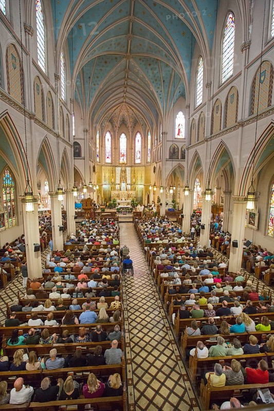 Sunday morning mass at Ste. Anne de Detroit Catholic Church