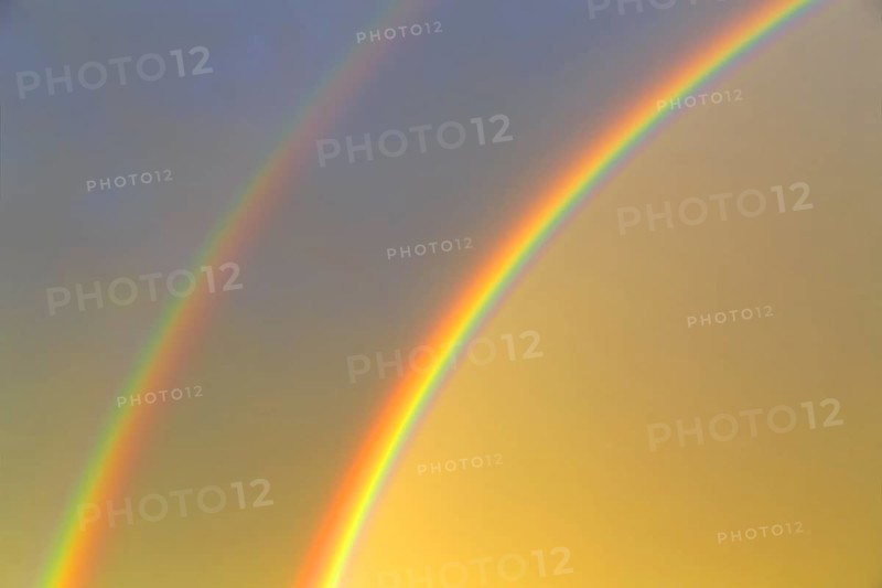 Double rainbow in the evening sky