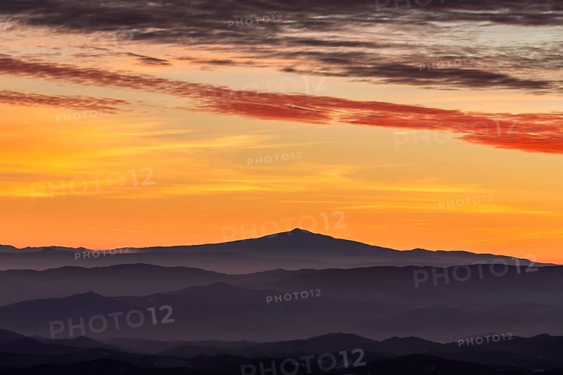 View of Mount Amiata in winter from Mount Nerone